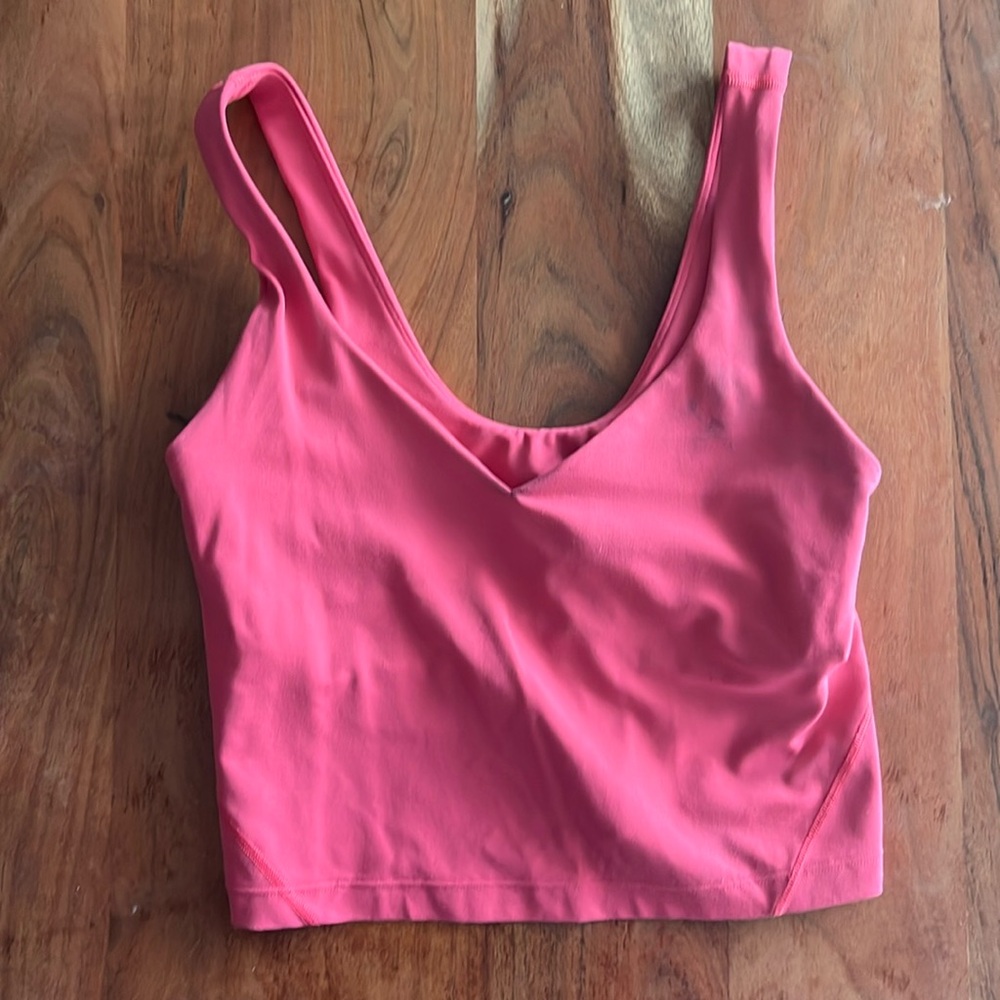 Lululemon Cropped Align Tank Coral Size 4 V Neck
